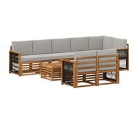 vidaXL Juegos de sofás Madera de Acacia Sólida, Sofá de jardín, Conjunto Modular, Mueble Moderno para Exteriores, sillón de Patio, sofá de Acacia marrón