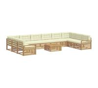 vidaXL Juegos de sofás Madera de Acacia Sólida, Sofá de jardín Moderno, Mueble seccional para terraza, Asientos cómodos y duraderos para Relajarse al Aire Libre