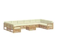 vidaXL Juegos de sofás Madera de Acacia Sólida, Sofá de Jardín, Mueble Modular Resistente para Patio, Área de Relajación Cómoda, Set de Terraza