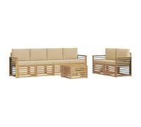 vidaXL Juegos de sofás Madera de Acacia Sólida, Sofá Exterior, Moderno, sectional, Mueble Resistente para jardín, Sala en Patio, Juego cómodo para Vivir