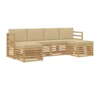 vidaXL Juegos de sofás Madera de Acacia Sólida, Sofá Exterior, Muebles Modernos para Jardín, Seccional Resistente, Zona de Descanso en Terraza, Set de Patio