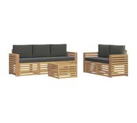 vidaXL Juegos de sofás Madera de Acacia Sólida, Sofá seccional Duradero, Moderno Mueble de Patio, área Exterior cómoda, Ideal para relajar y Disfrutar