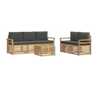 vidaXL Juegos de sofás Madera de Acacia Sólida, Sofá seccional Duradero, Moderno Mueble de Patio, área Exterior cómoda, Ideal para relajar y Disfrutar