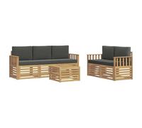 vidaXL Juegos de sofás Madera de Acacia Sólida, Sofá seccional Duradero, Moderno Mueble de Patio, área Exterior cómoda, Ideal para relajar y Disfrutar