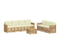vidaXL Juegos de sofás Madera de Acacia Sólida, Sofá seccional Moderno, Muebles de terraza duraderos, relajarte y Disfrutar al Aire Libre