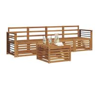 vidaXL Juegos de sofás Natural Madera de Acacia Sólida, Sofá Exterior Moderno, Duradero y cómodo, Set seccional, Ideal para Patio y terraza