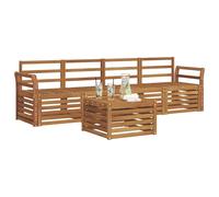 vidaXL Juegos de sofás Natural Madera de Acacia Sólida, Sofá Exterior Moderno, Duradero y cómodo, Set seccional, Ideal para Patio y terraza