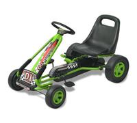 vidaXL Kart Pedales Ajustable Niños Verde Coche Cart Go-Kart Juguete Infantil