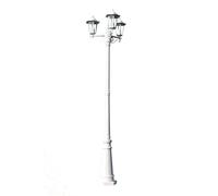 vidaXL Farola de jardín 3 brazos aluminio blanco 215 cm