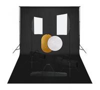 vidaXL Kit de Estudio Fotográfico 2 Focos + Fondo + Reflector