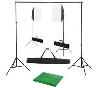 VidaXL Kit de Estudio Fotográfico con Focos Softbox + Telón de Fondo