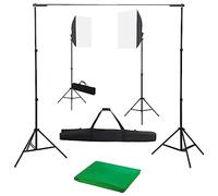 vidaXL Kit de Estudio Fotográfico con Focos Softbox y Telón de Fondo Fotografía Soporte Juego de Lámparas Luces Trípode Escenarios Profesional