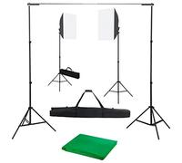 vidaXL Kit de Estudio Fotográfico con Focos Softbox y Telón de Fondo Soporte Juego de Lámparas Luces Trípode Fotografía Profesional Escenarios