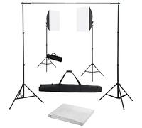 vidaXL Kit de Estudio Fotográfico con Focos Softbox y Telón de Fondo Soporte Juego de Luces Lámparas Trípode Fotografía Escenarios Profesional