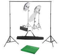 vidaXL Kit de Estudio Fotográfico, Kit con Set de Luces y Fondo, Lámparas para Fotografía, Kit de Iluminación Soportes y Telón de Fondo