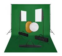 VidaXL Kit de Estudio Fotográfico con Luces softbox, Fondo y Reflector