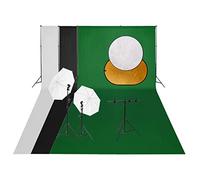 vidaXL Kit de Estudio fotográfico con Set de Luces, Fondo y Reflector