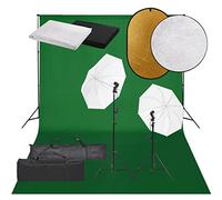vidaXL Kit de Estudio Fotográfico con Set de Luces, Fondo y Reflector Soporte Pantalla Foto Video Sistema Lámparas Luz Iluminación Plegable