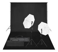 vidaXL Kit de Estudio Fotográfico con Set de Luces y Fondo Soporte Telón Pantalla Foto Video Sistema Lámparas Luz Iluminación Plegable