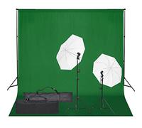 vidaXL Kit de Estudio Fotográfico con Set de Luces y Fondo Soporte Telón Pantalla Foto Video Sistema Lámparas Luz Iluminación Plegable