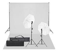 vidaXL Kit de Estudio Fotográfico con Set de Luces y Fondo Soporte Telón Pantalla Foto Video Sistema Lámparas Luz Iluminación Plegable