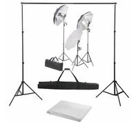 VidaXL Kit de Estudio Fotográfico con Set de Luces y Telón de Fondo