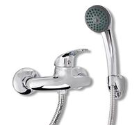 vidaXL Grifo de Ducha Mezclador de Baño Mango Solo Manguera Ducha con Gancho
