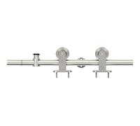 vidaXL Kit de herrajes para puerta corredera 183 cm acero plateado