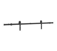 vidaXL Kit de herrajes para Puertas correderas Acero Negro 183 cm, herrajes para Puertas corredizas, Rodillos para Puertas corredizas, Sistema de Puertas corredizas