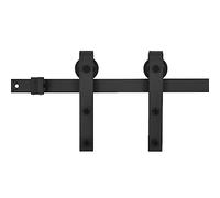 vidaXL Kit de Herrajes para Puertas Correderas de Acero Accesorios Articulos Materiales Construcción Bricolaje Diseño Compacto Clásico Negro 183m