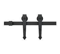 vidaXL Kit de Herrajes para Puertas Correderas de Acero Accesorios Articulos Materiales Construcción Bricolaje Diseño Compacto Clásico Negro 200cm