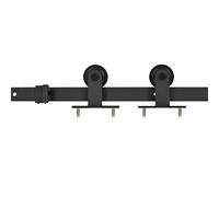 vidaXL Kit de Herrajes para Puertas Correderas de Acero Accesorios Articulos Materiales Construcción Bricolaje Diseño Compacto Clásico Negro 200cm