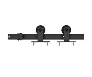 vidaXL Kit de Herrajes para Puertas Correderas de Acero Accesorios Articulos Materiales Construcción Bricolaje Diseño Compacto Clásico Negro 200cm