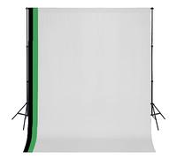 vidaXL Kit Estudio Fotográfico 3 Telones Fondo Algodón 3x3 m Estructura Foto