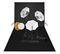 vidaXL Kit Estudio Fotográfico Lámparas Sombrillas Fondo y Reflector Soporte Fondo Sistema Lámparas Luz Iluminación Fácil de Configurar y Usar