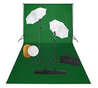 vidaXL Kit Estudio Fotográfico Lámparas Sombrillas Fondo y Reflector Soporte Fondo Sistema Lámparas Luz Iluminación Fácil de Configurar y Usar