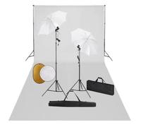vidaXL Kit Estudio Fotográfico Lámparas Sombrillas Fondo y Reflector Soporte Fondo Sistema Lámparas Luz Iluminación Fácil de Configurar y Usar