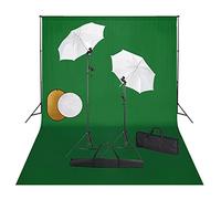 vidaXL Kit Estudio Fotográfico Lámparas Sombrillas Fondo y Reflector Soporte Fondo Sistema Lámparas Luz Iluminación Fácil de Configurar y Usar