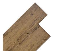 vidaXL Lamas Suelo no Autoadhesivos Baldosa Azulejo Cocina Salón Antiestático Impermeable Antideslizante PVC 5,26 m² 2mm Marrón Nogal