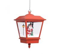vidaXL Lámpara colgante de Navidad con LED y Santa Rojo 27x27x45 cm