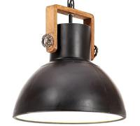 vidaXL Lámpara Colgante Industrial Techo Luz Accesorio luminación Salón Comedor Dormitorio Oficina Restaurante Redonda 25 W Negro 30 cm E27
