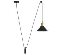 vidaXL Lámpara colgante regulable en altura E27 negro brillante Ø 22cm