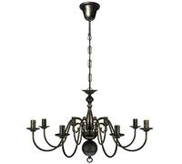 vidaXL Lámpara de araña clásica de techo metal negro envejecido luz colgante