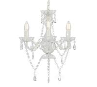 vidaXL Lámpara de Araña Redonda con Cuentas 3xE14 Bombillas Interior Hogar Decoración Iluminación Luz Mobiliario Habitación Diseño Estilo Plateada