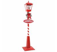 vidaXL - Lámpara de calle navideña con linterna roja 40,5 x 40,5 x 180 cm, sala de estar, decoración moderna para fiestas, figura agradable, adorno de Navidad, accesorio LED, decoración festiva