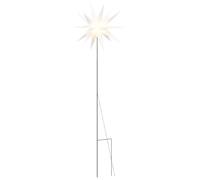 vidaXL Lámpara de Navidad Plegable, Adorno con LED Estaca de Tierra, Luz Decorativa navideña, Iluminación para Hogar Exterior, Blanca 57cm