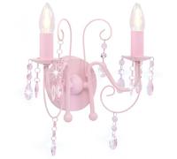 VidaXL Lámpara de Pared con Cuentas 2xE14 Rosa