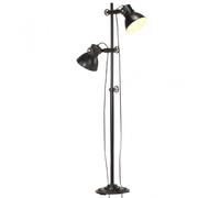 VidaXL Lámpara de Pie 2xE27 Negro/Hierro Fundido