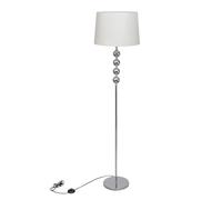 vidaXL Lámpara de Pie con Pantalla de Tela Blanca y Soporte de Metal Luz Suelo