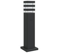 vidaXL Lámpara de suelo de exterior con enchufe aluminio negro 50 cm